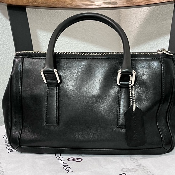 COACH ‘BONNIE’ VINTAGE BLACK GENUINE LEATHER SATCHEL BAG - Picture 1 of 15